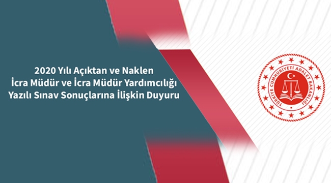 İcra Müdür ve İcra Müdür Yardımcılığı Yazılı Sınav Sonuçları