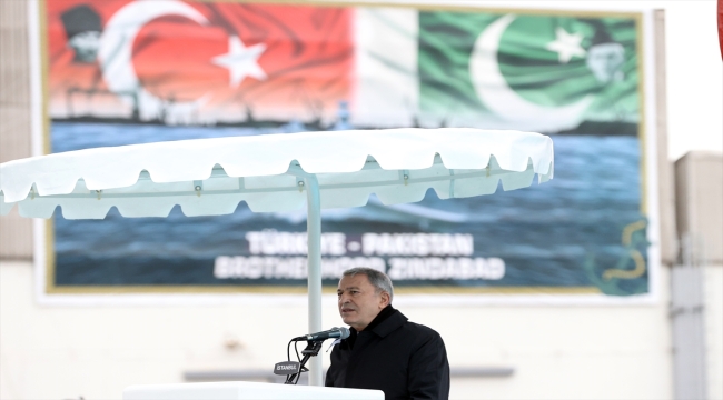 Bakan Akar, Pakistan MİLGEM Projesi ve Açık Deniz Karakol Gemisi Projesi töreninde konuştu
