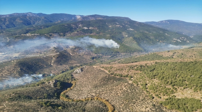 Kazdağları'nda çıkan orman yangınına havadan ve karadan müdahale ediliyor