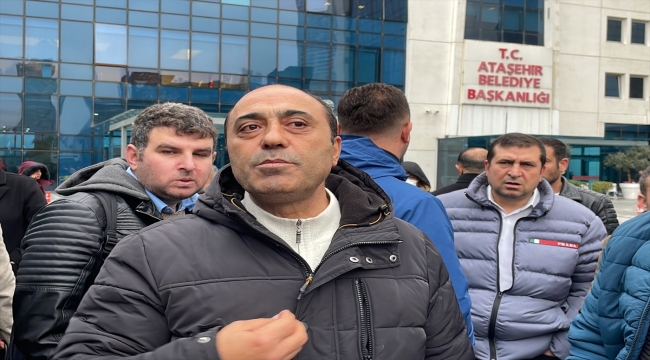 Ataşehir Belediyesi çalışanlarından iş bırakma eylemi 