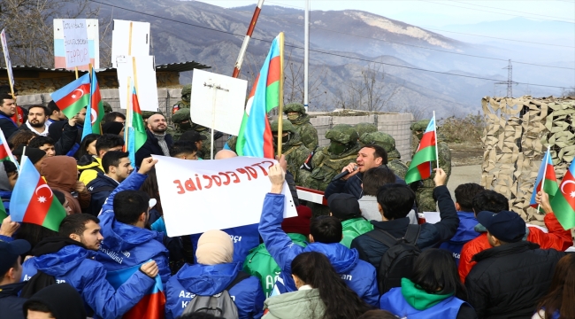 Azerbaycanlı STK'lerin Laçın koridorundaki maden protestosu sürüyor