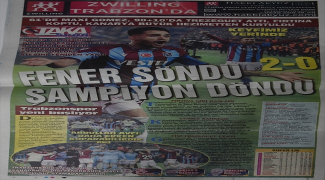 Trabzon yerel basını Trabzonspor'un Fenerbahçe galibiyetini manşetlerine taşıdı