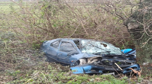 Balıkesir'de ağaca çarpan otomobildeki 2 kişi öldü