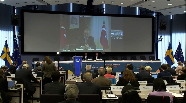 Cumhurbaşkanı Erdoğan, "Uluslararası Bağışçılar Konferansı"na canlı bağlantı ile katıldı