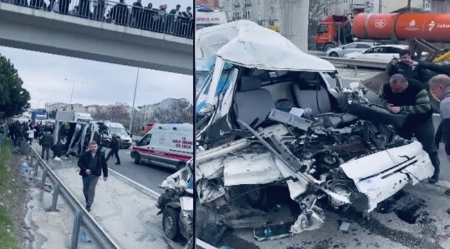 İnfaz koruma memurlarını taşıyan servis aracı kaza yaptı: 27 yaralı