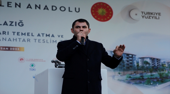 Bakan Kurum Elazığ'da afet konutları temel atma töreninde konuştu