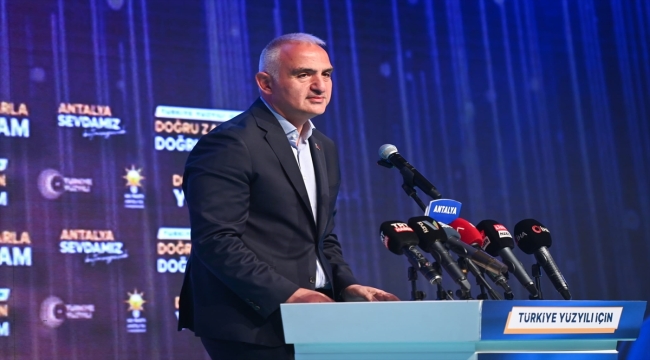 Kültür ve Turizm Bakanı Ersoy, Antalya'da milletvekili aday tanıtım toplantısında konuştu