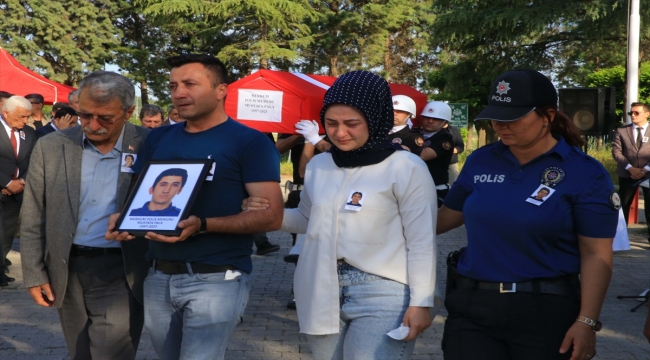 Muğla'da trafik kazasında ölen polis memuru için tören düzenlendi