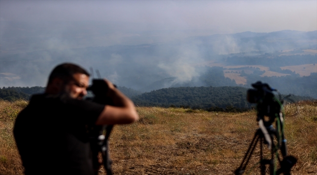 Çanakkale'deki orman yangınına havadan ve karadan müdahale sürüyor