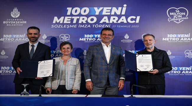 İBB'ye alınacak 100 metro aracı için imza töreni
