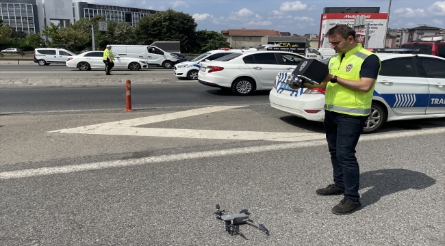 İstanbul'da TEM Otoyolu'nda dron destekli trafik denetimi yapıldı