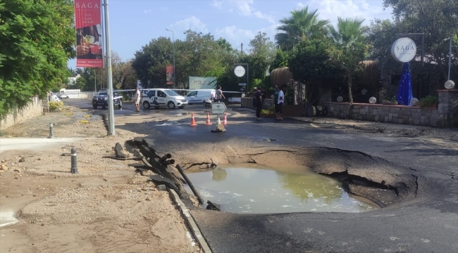 Bodrum'da içme suyu isale hattı patladı