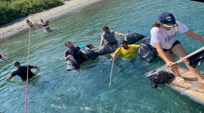 Fethiye Kızılada'da çevre temizliği yapıldı