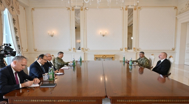 Azerbaycan Cumhurbaşkanı Aliyev, Milli Savunma Bakanı Güler'i kabul etti