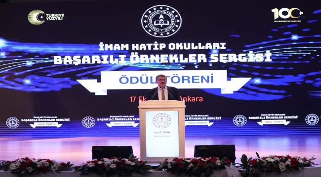 Bakan Tekin, İmam Hatip Okulları Başarılı Örnekler Sergisi ve Ödül Töreni'nde konuştu