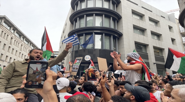 Brüksel'de Filistin ile dayanışma eylemi