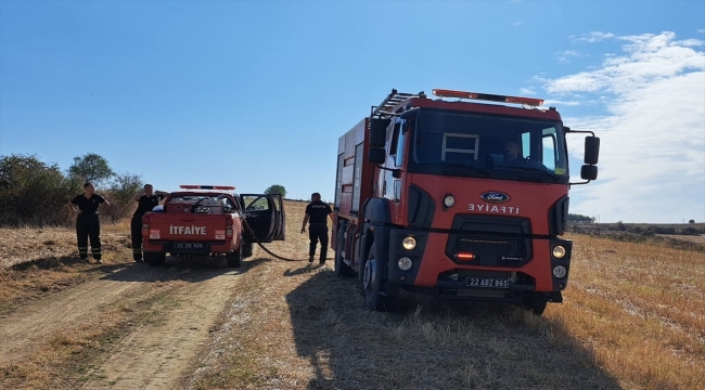 Edirne'de çıkan yangında 100 dönüm tarım arazisi zarar gördü