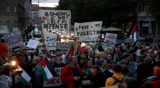 Hırvatistan'da Filistin'e destek gösterisi yapıldı