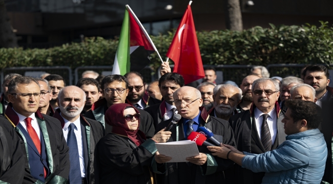 İstanbul 2 Nolu Barosundan İsrail Başkonsolosluğu önünden Filistinlilere destek mesajı