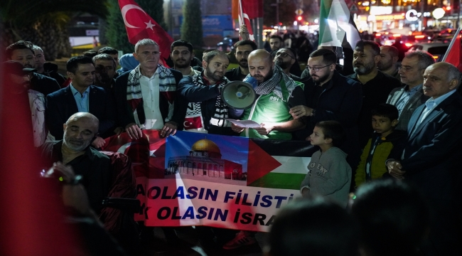 İstanbul'da Filistin'e destek için araç konvoyları oluşturuldu 