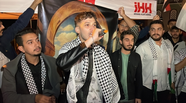 Karabük'te sivil toplum kuruluşlarından Filistinlilere destek gösterisi 