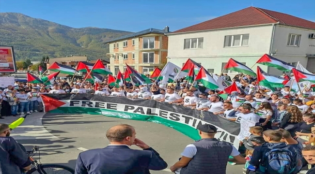 Karadağ'da Filistin halkına destek gösterileri düzenlendi
