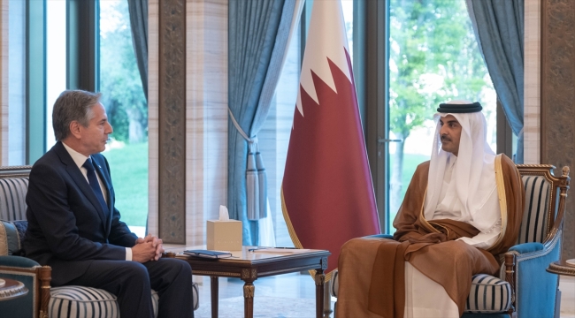 Katar Emiri Şeyh Temim, ABD Dışişleri Bakanı Blinken'le Filistin'deki gelişmeleri görüştü
