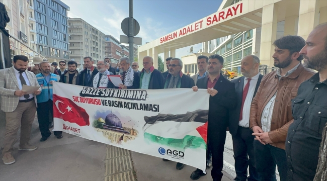 Samsun'da İsrail'in Gazze'deki saldırılarına ilişkin suç duyurusunda bulunuldu