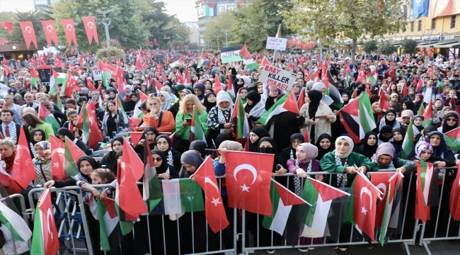 Trabzon'da "Özgür Filistin" mitingi yapıldı