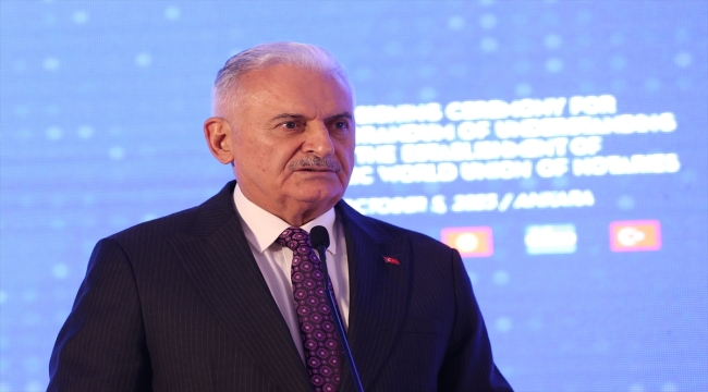 Tunç, Türk Dünyası Noterler Birliği kurulmasına ilişkin mutabakat zaptının imza töreninde konuştu