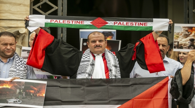 Tunuslu hakimlerden Filistin'e destek gösterisi