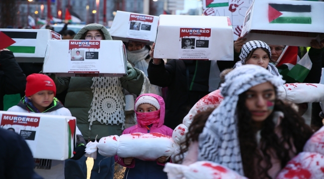 Avusturya'da binlerce gösterici Gazze'de kalıcı ateşkes için gösteri düzenledi