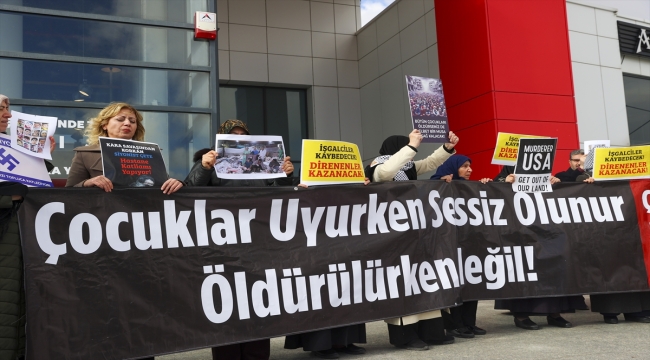 BM ofisi önünde Filistin'e saldırılar protesto edildi