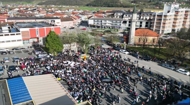 Bosna Hersek'te Filistin'e destek gösterisi yapıldı