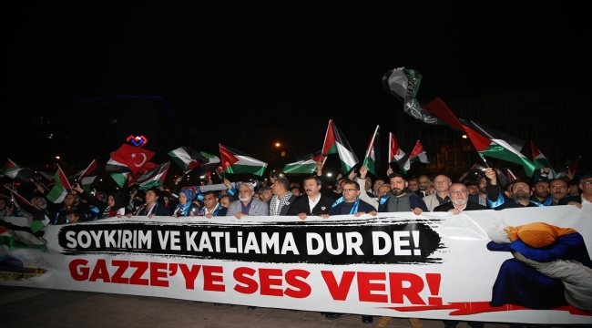 Diyarbakır'da "Gazzeli Eğitimcilere Destek Yürüyüşü" düzenlendi