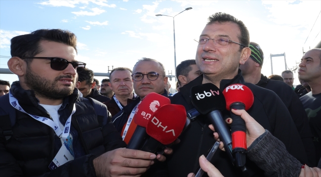 İBB Başkanı İmamoğlu 45. İstanbul Maratonu'nda basın mensuplarına konuştu