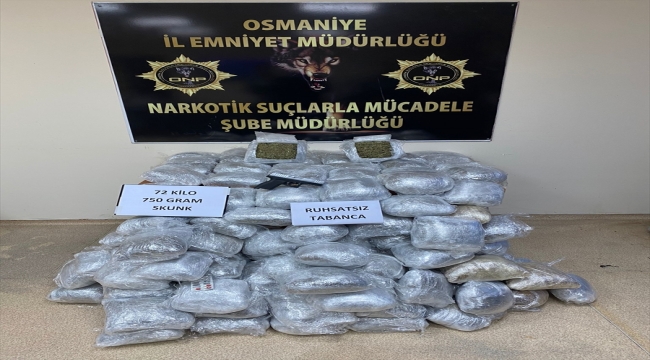 Osmaniye'de çekici üzerinde taşınan araçta 75 kilo 750 gram sentetik uyuşturucu bulundu