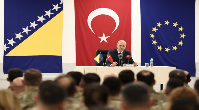 TBMM Başkanı Kurtulmuş, Bosna Hersek'te EUFOR Türk Temsil Heyeti Başkanlığı'nda konuştu