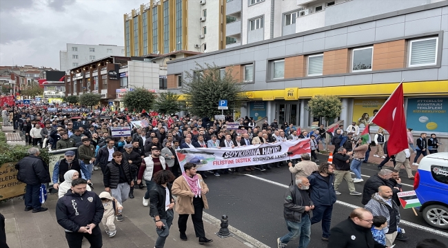 Tekirdağ'da Filistin'e destek yürüyüşü düzenlendi 