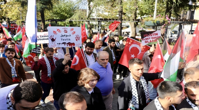Trabzon ve Artvin'de Filistin'e destek yürüyüşü yapıldı