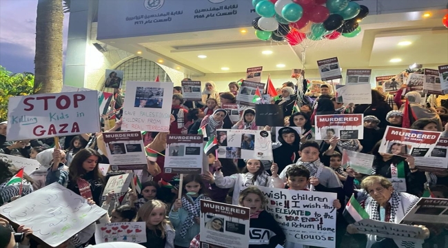 Ürdünlü çocuklardan İsrail'in bombaladığı Gazze'deki çocuklara destek