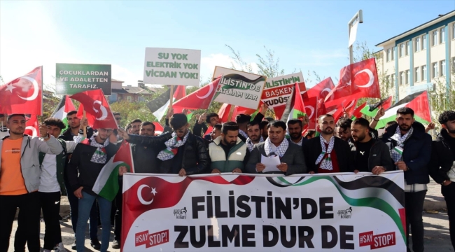 Van, Hakkari, Muş ve Bitlis'te İsrail'in Gazze'ye yönelik saldırıları protesto edildi