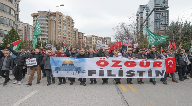 ABD Büyükelçiliği önünde Filistin'e saldırılar protesto edildi