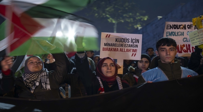 ABD'nin BMGK'de Gazze'de ateşkes tasarısını veto etmesine İstanbul'da tepki gösterildi