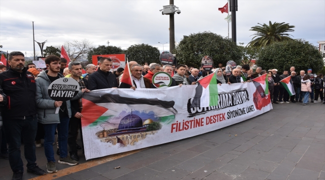 Artvin, Bayburt ve Giresun'da İsrail'in Gazze'ye yönelik saldırıları protesto edildi
