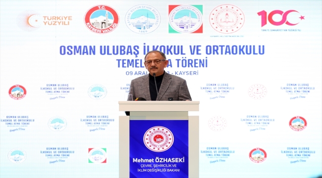 Bakan Özhaseki, Kayseri'de kütüphane ve spor salonu açılış töreninde konuştu