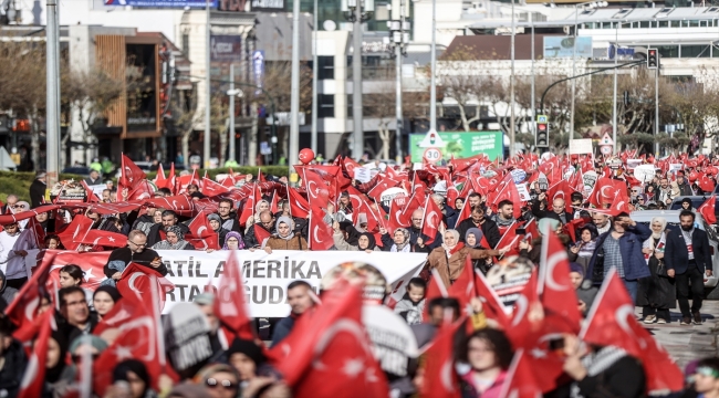 Bursa'da "teröre lanet ve Filistin'e destek" yürüyüşü düzenlendi