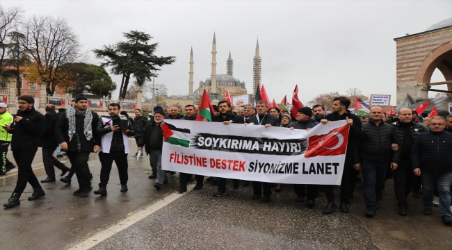 Edirne'de "Özgür Filistin Yürüyüşü" düzenlendi