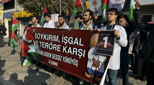 Edirne'de, terör ve Filistin'deki saldırılara tepki