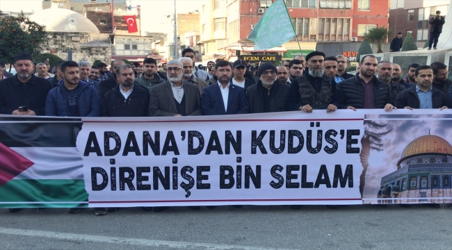 İsrail'in Gazze'ye saldırıları Adana'da protesto edildi 